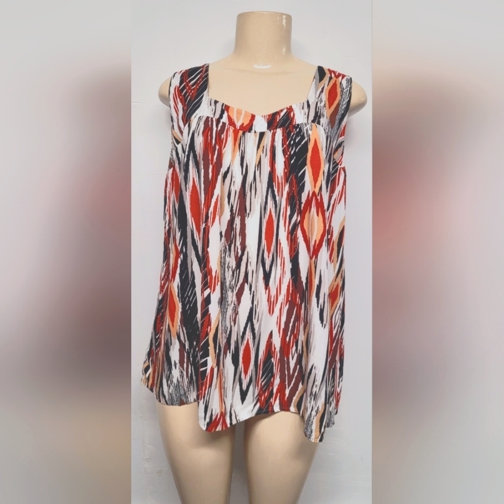 Avenue 14/16 Babydoll Style Flowing Tank Top Earthtones Fall